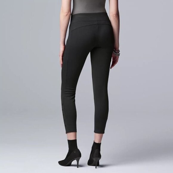 Simply Vera Wang Womens Black High Rise Knit Lace Up Leggings Plus Sz XXL New - Picture 2 of 8